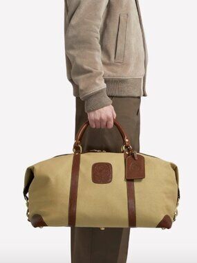 Ghurka NWOT Cavalier II No.97 khaki twill vintage chestnut leather weekender bag
